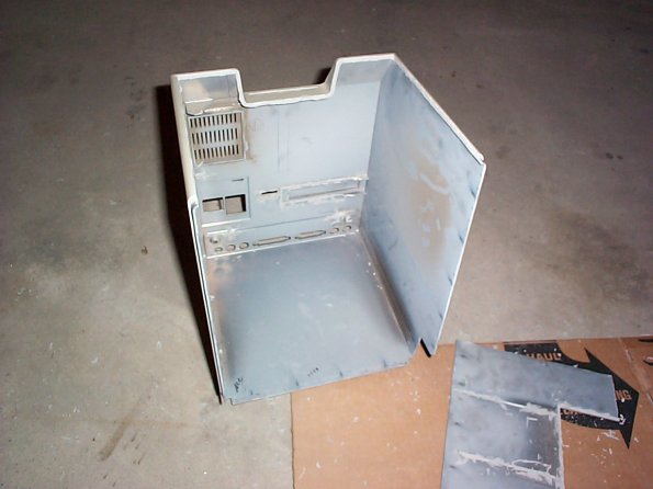 The case partially shaved with the top cut off