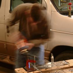 Heating the plexiglas to bend into the front of the case