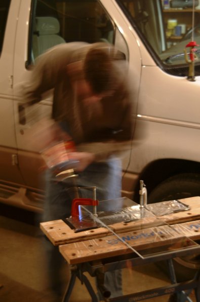 Heating the plexiglas to bend into the front of the case