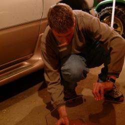 Bending the plexiglas to fit