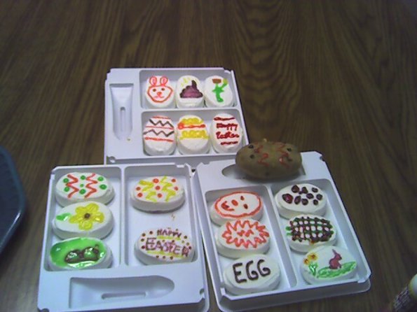 Peep eggs (and potato)