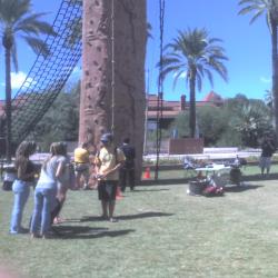 Rock climbing on the mall