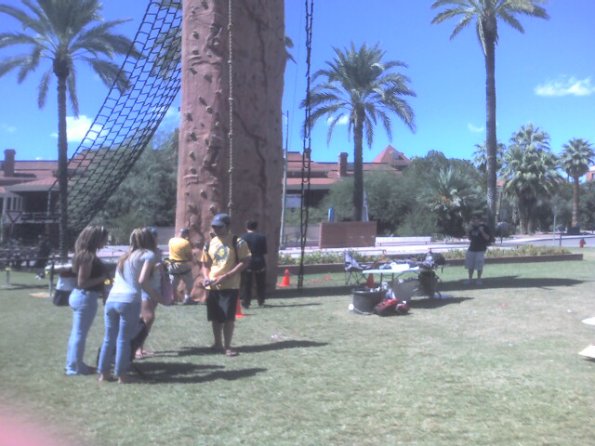 Rock climbing on the mall