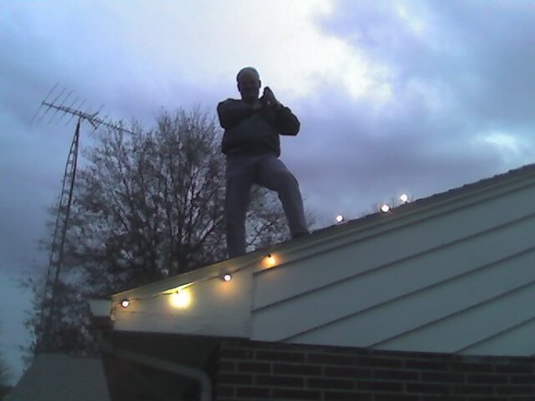 Putting up the lights