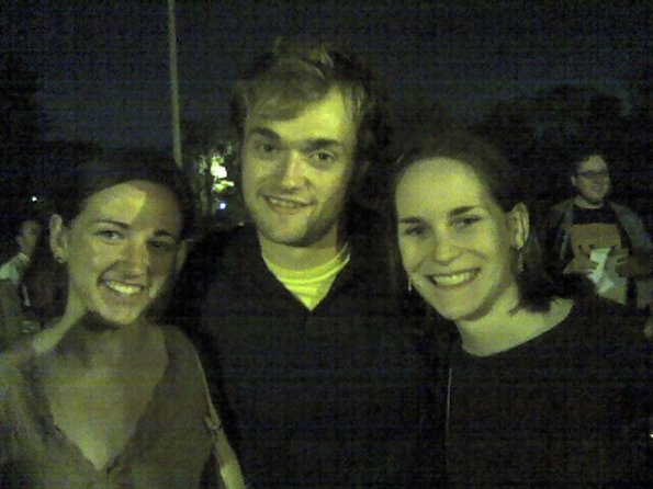 Sarah and Becky with Chris Thile from Nickel Creek