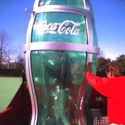 Jess in the Coke prize wind tunnel/bottle