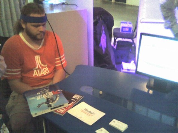 Kevin playing brainball